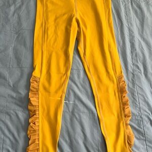 ZYIA Yellow Ruffle Leggings